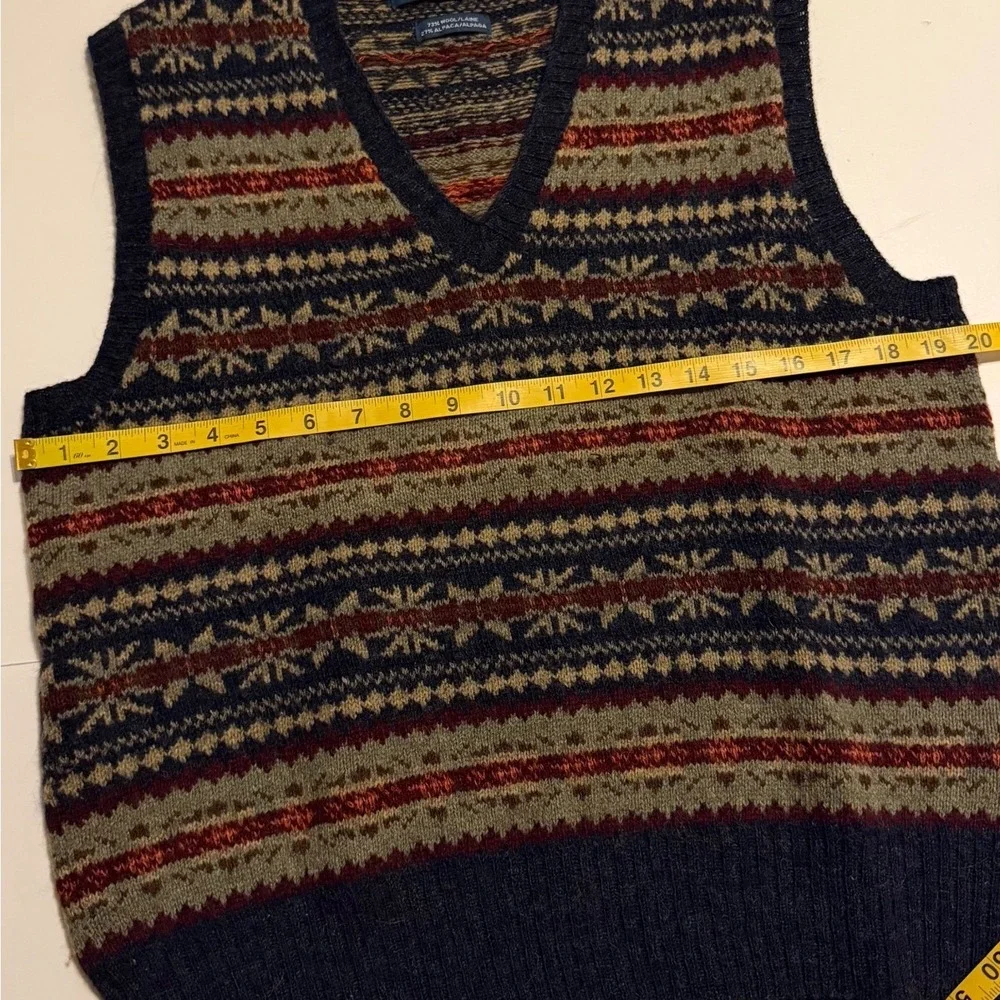Vtg Polo Ralph Lauren Fair Isle Sweater Vest Wool Alpaca Mens Small